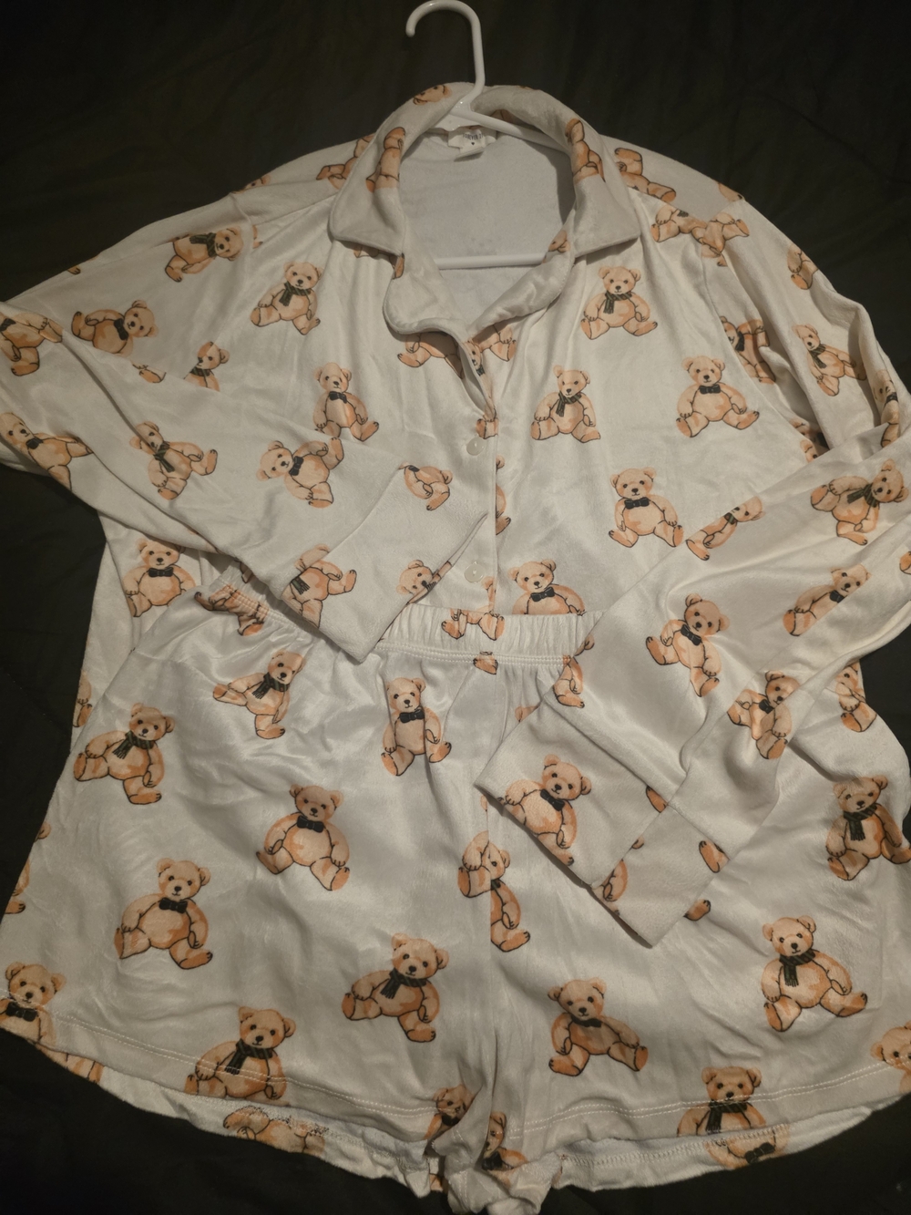 Forever 21 Cream Teddy Bear Print  Pajama Set